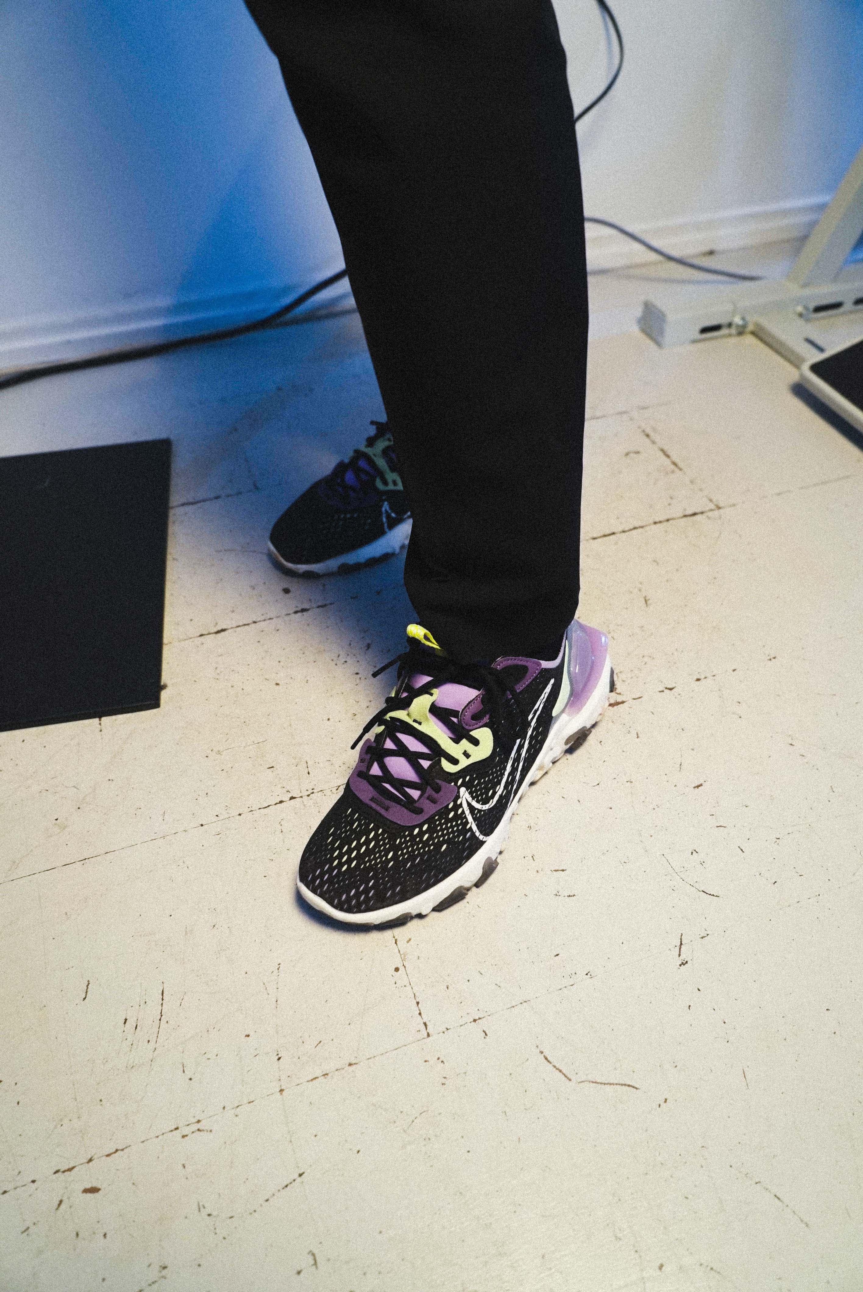 nike react vision triple black on feet