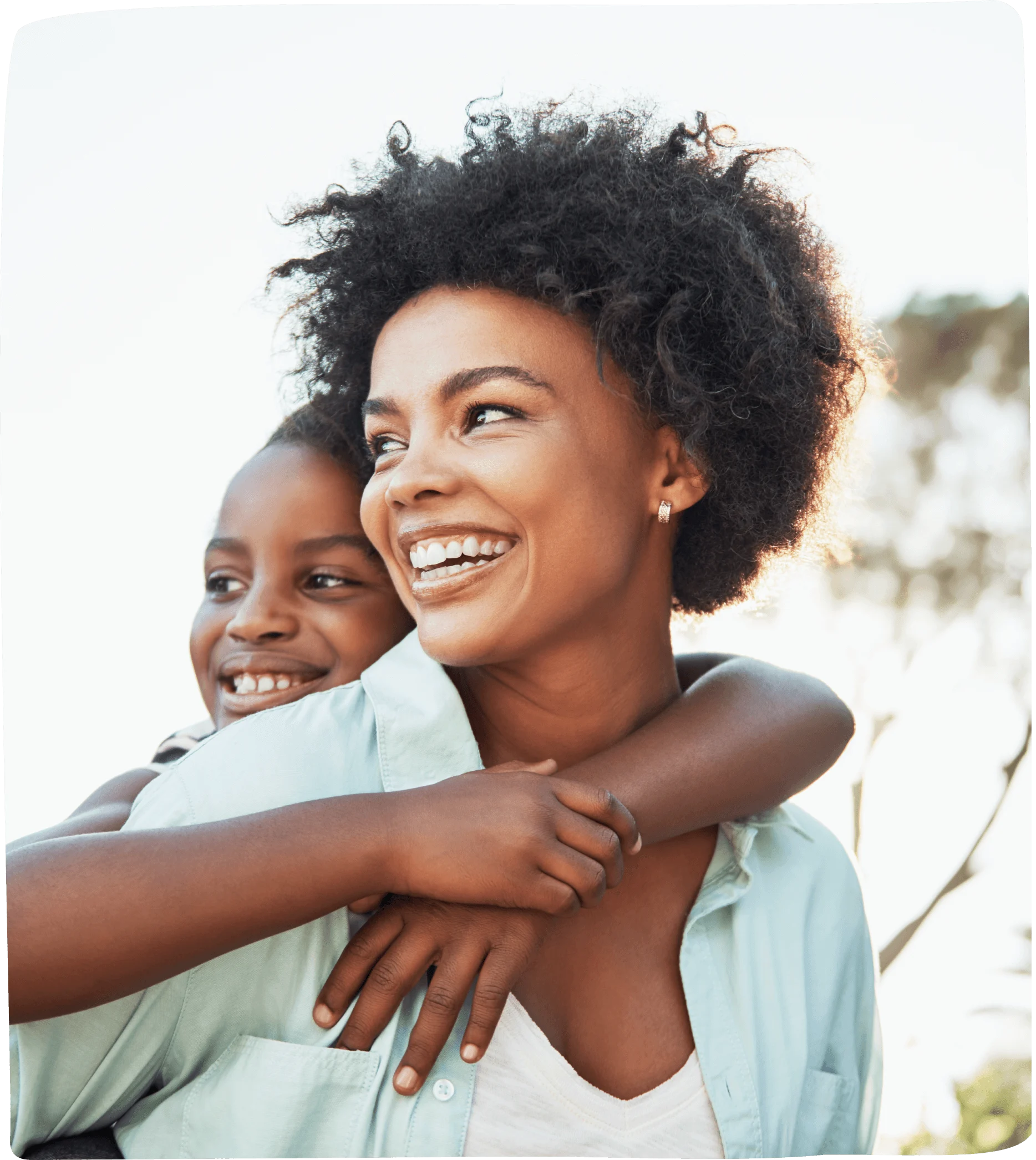 Happy mother hugging her daughter after receiving online healthcare from Unu Health app.