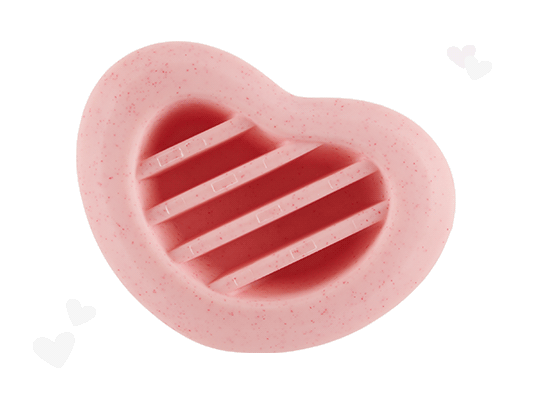 Pink heart-shaped tough Super Chewer toy