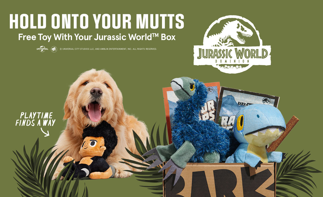 HOLD ONTO YOUR MUTTS - Free Toy With Your Jurassic World Box - Jurassic World - PLAYTIME FINDS A WAY