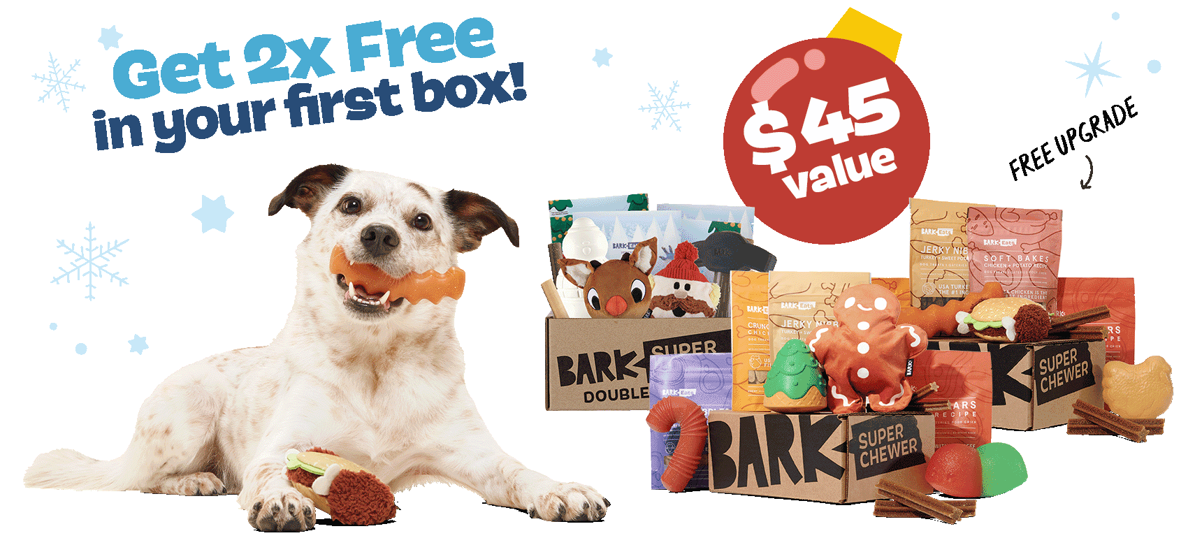 Get 2x Free in your first box! $45 value - FREE UPGRADE