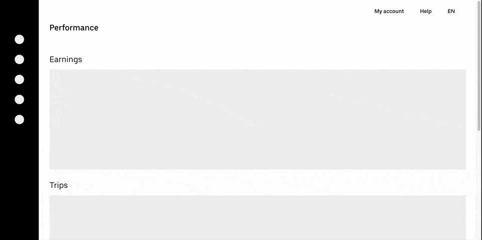 Prototype #2 | Driver detail: separating concerns, progressive disclosure. Lets owners see top level view of fleet drill into high level category, identify problematic drivers, investigate performance in detail, take action. 