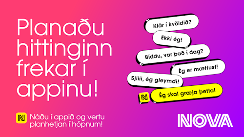 Planaðu hitting í Nova appinu 