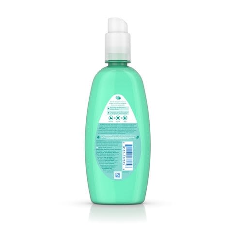 A green bottle with a white pump dispenser stands upright. The label reads: “KIEHLS SINCE 1851,” along with additional product details on a white and blue background. The background is plain white.