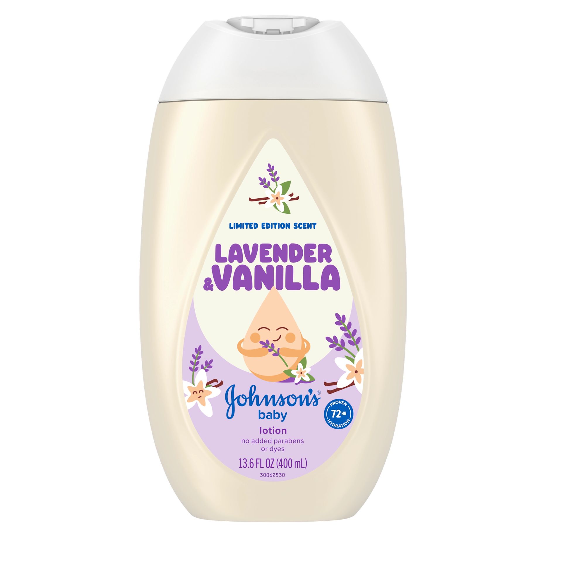  Front Pack Shot of JOHNSON’S® Baby Lotion, Lavender & Vanilla Scent, 13.6oz