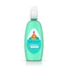 Johnson's Baby No More Tangles Detangling Spray bottle, 10 fl oz, with a green lion illustration on the label.