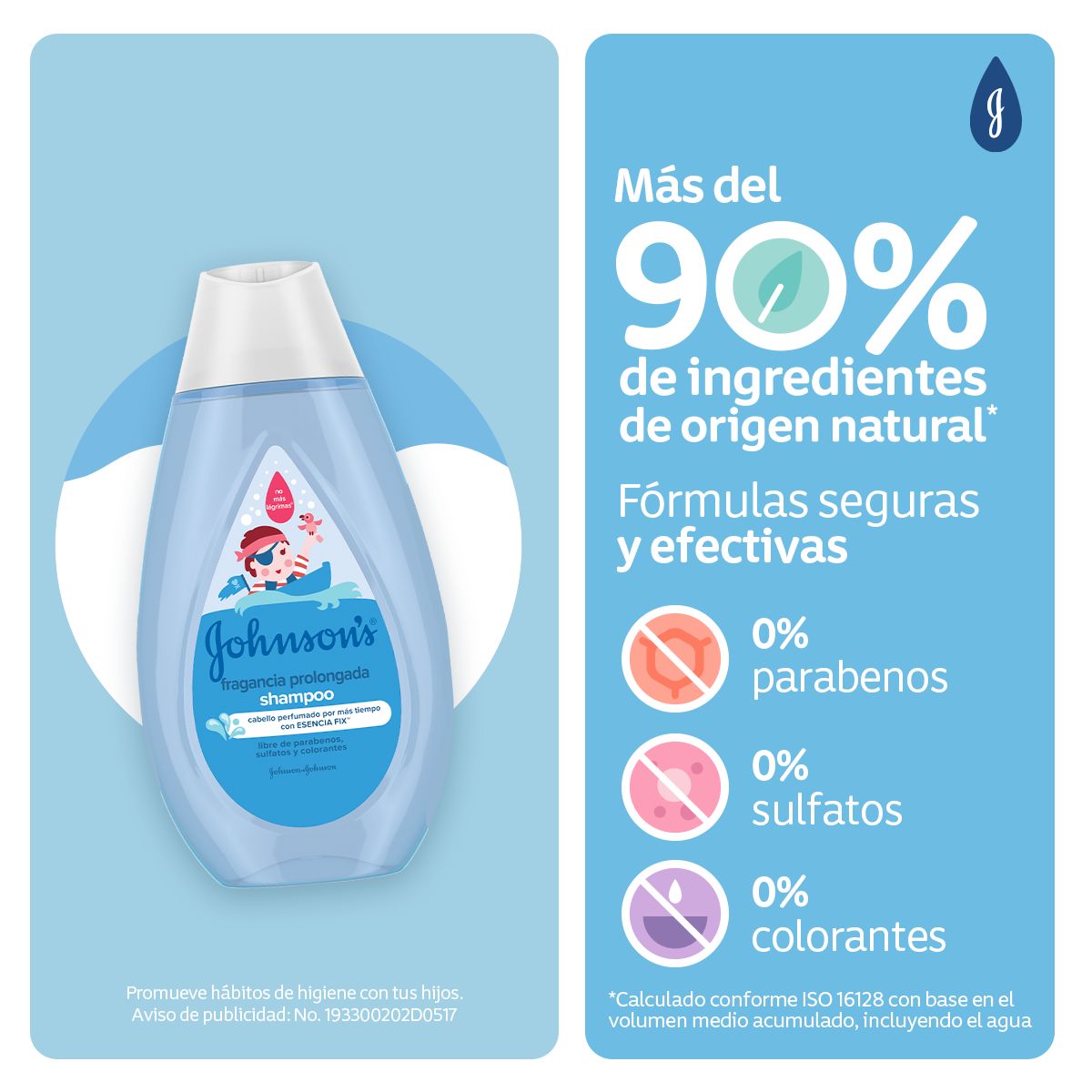 JOHNSON’S® baby shampoo fragancia prolongada