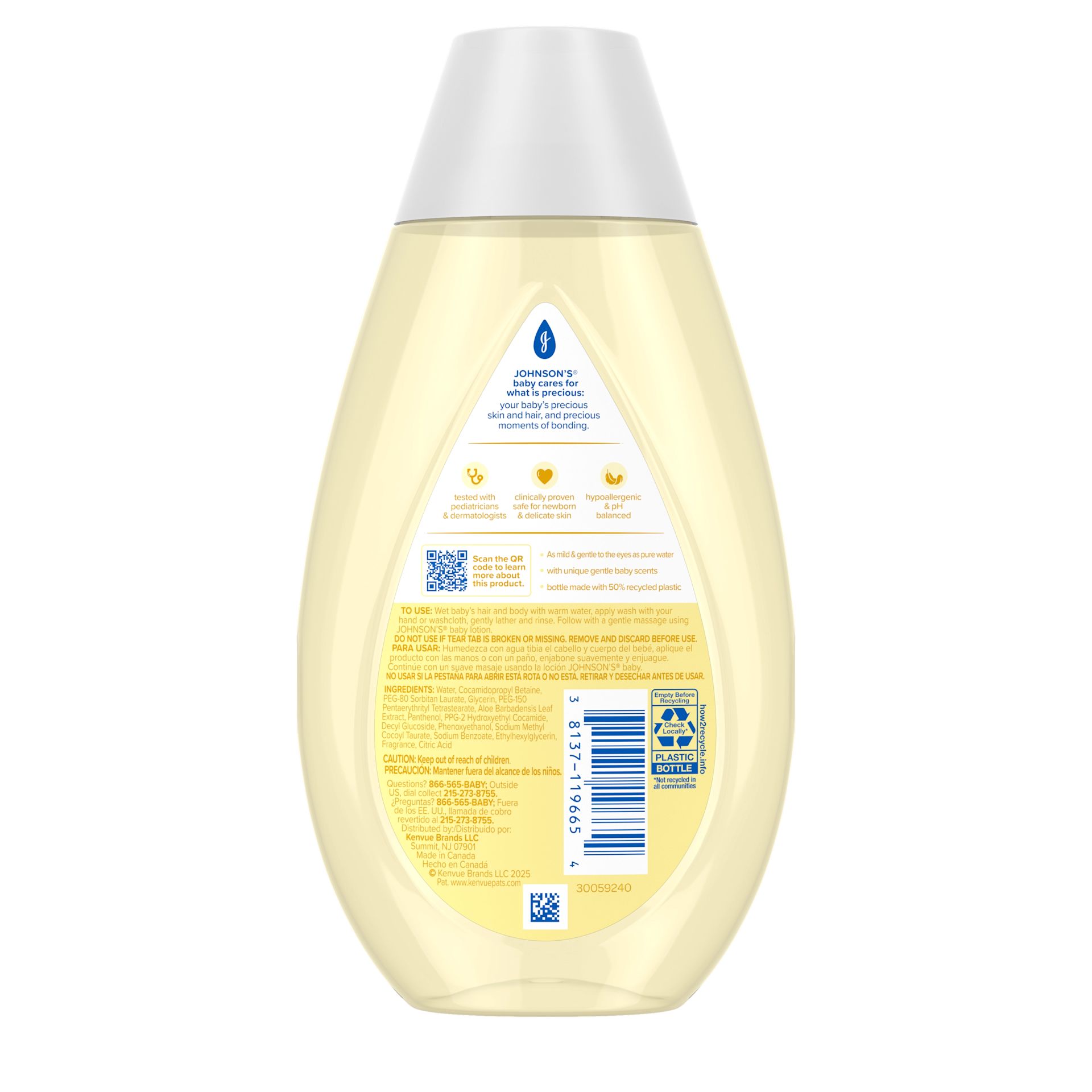 Back Pack of Johnson's baby head-to-toe 13.6 FZ OZ 400ML - wash and shampoo, in a bottle.