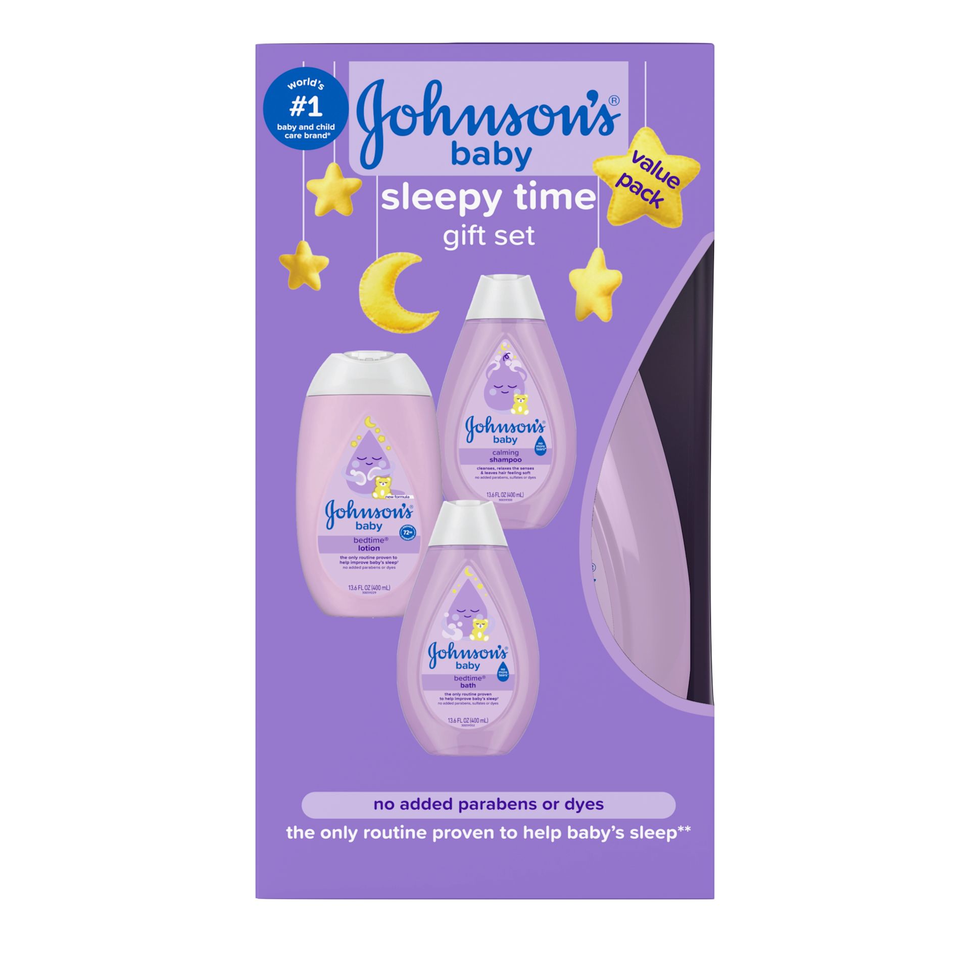 Side Pack shot of Johnson's® Baby Care Sleepy Time Baby Gift Set