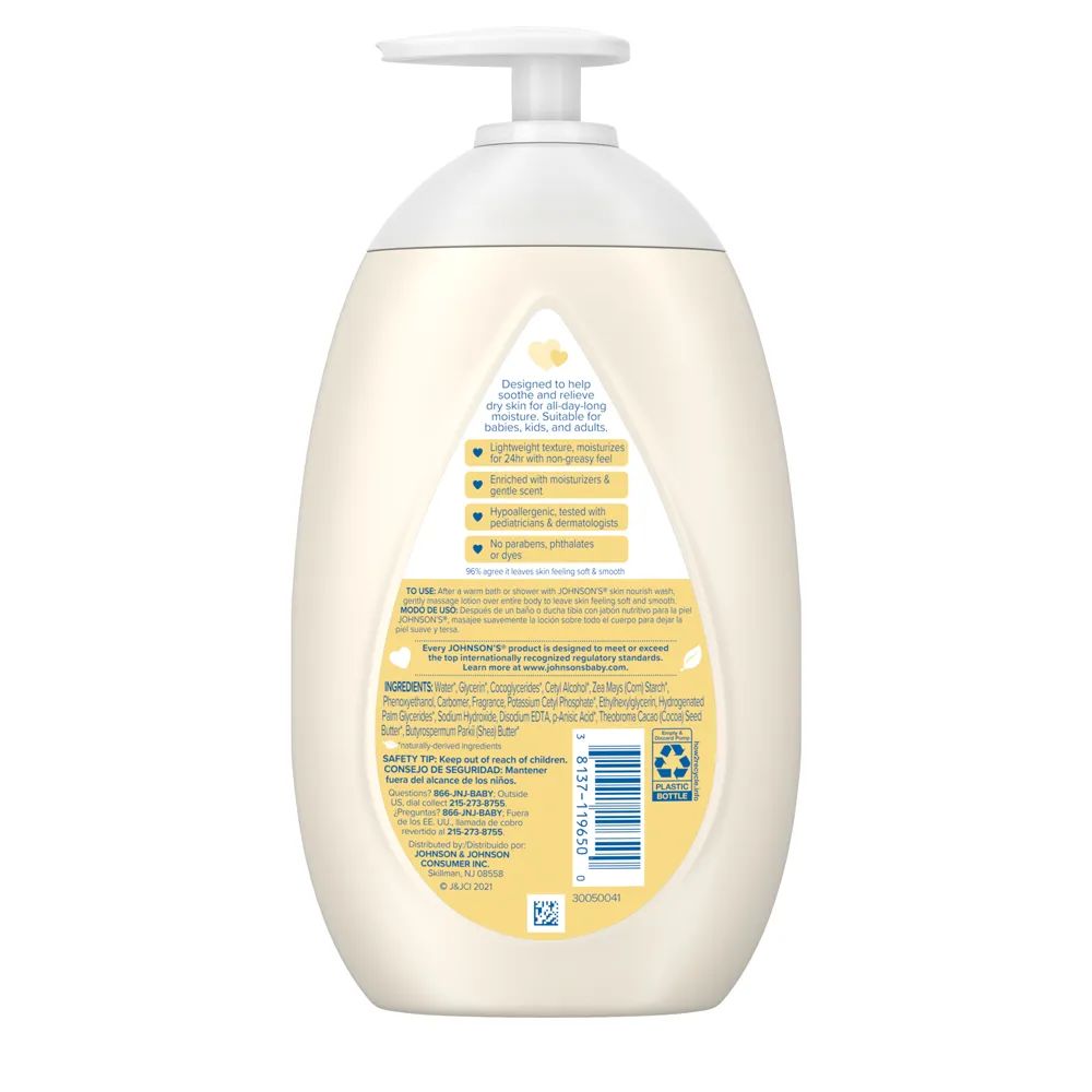 JOHNSON'S® skin nourish shea cocoa butter baby lotion ingredients