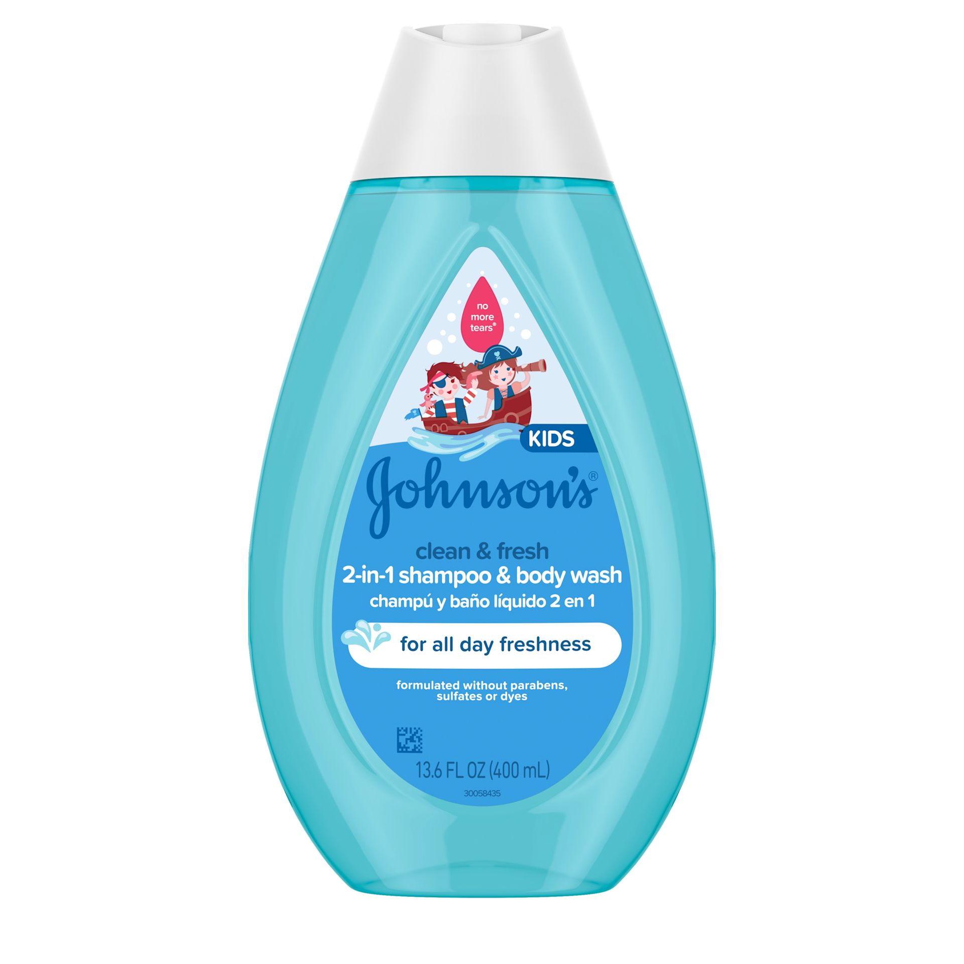 Front Pack shot of Johnson's® Clean & Fresh Shampoo & Body Wash 13.6FL OZ 400ML