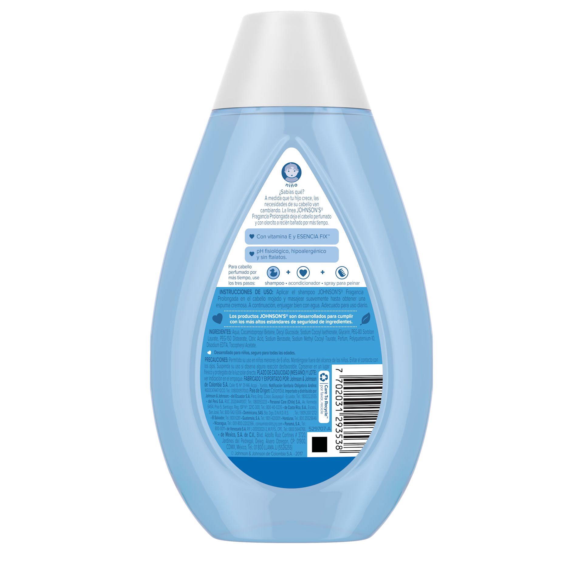 JOHNSON’S® baby shampoo fragancia prolongada