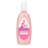 Johnsons Kids shiny and soft conditioning spray, 10 FL OZ (295 mL), with argan oil and silk proteins. No parabens, phthalates, sulfates or dyes.