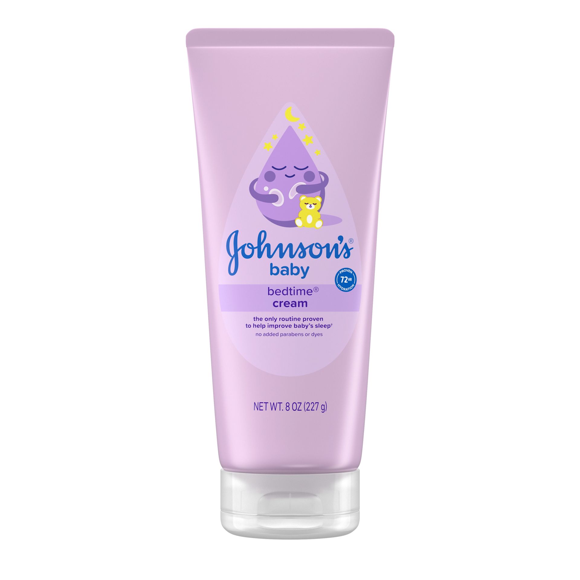 Front Pack shot of Johnson's® Bedtime® Moisturizing Cream 8FL OZ 236ML