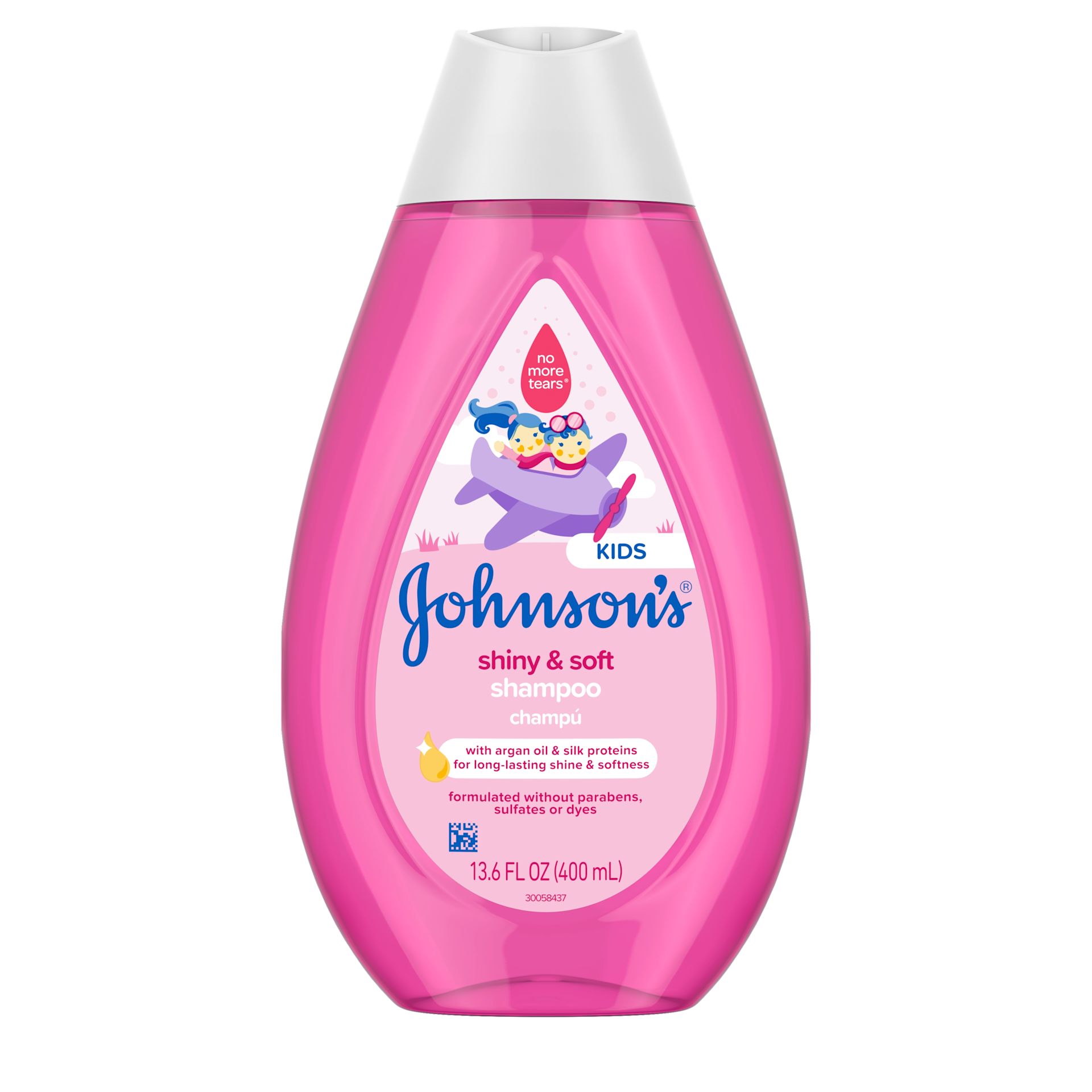Front Pack shot of Johnson's® Shiny & Soft Shampoo 13.6FL OZ 400ML