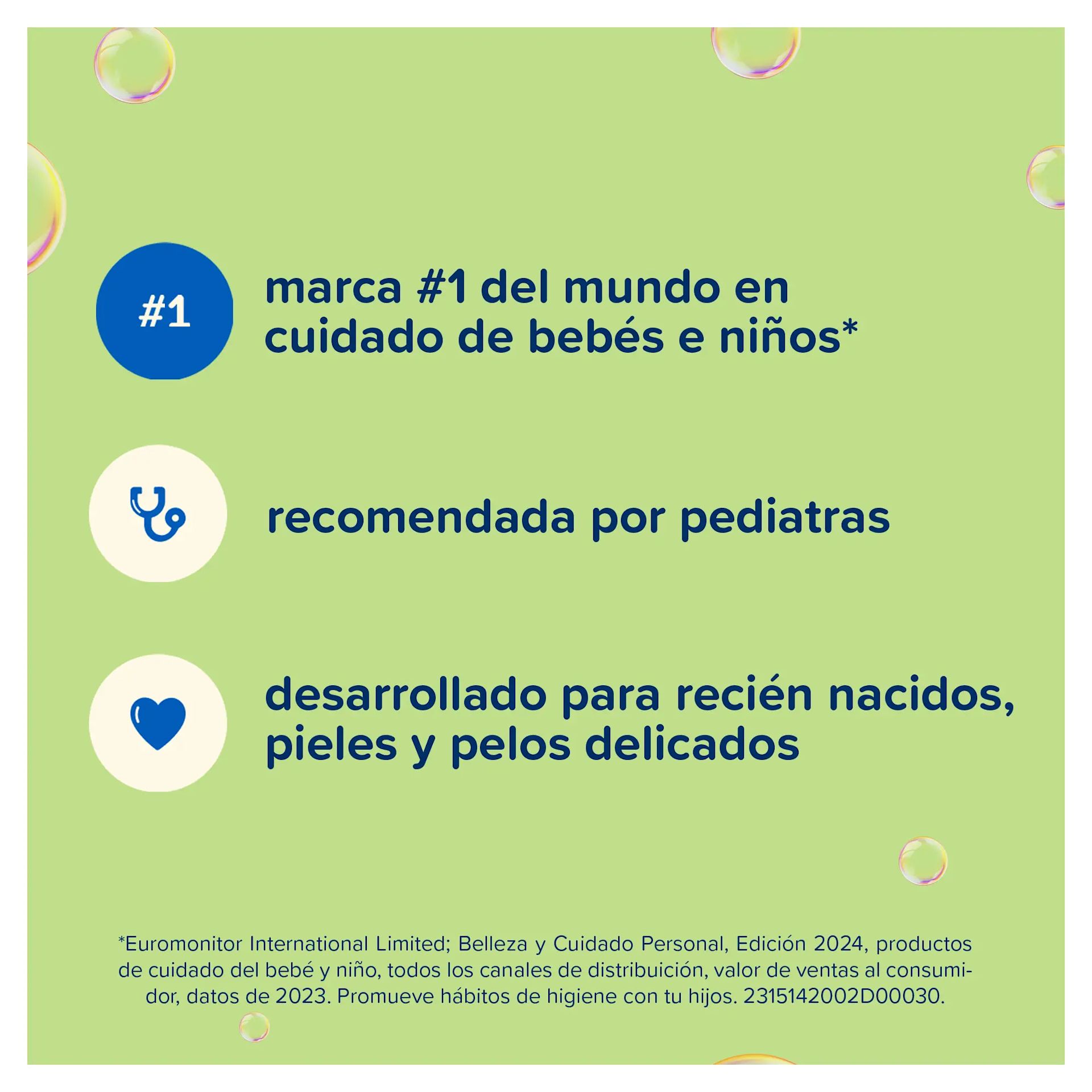 Shampoo JOHNSON’S® baby Cabello Claro - Características