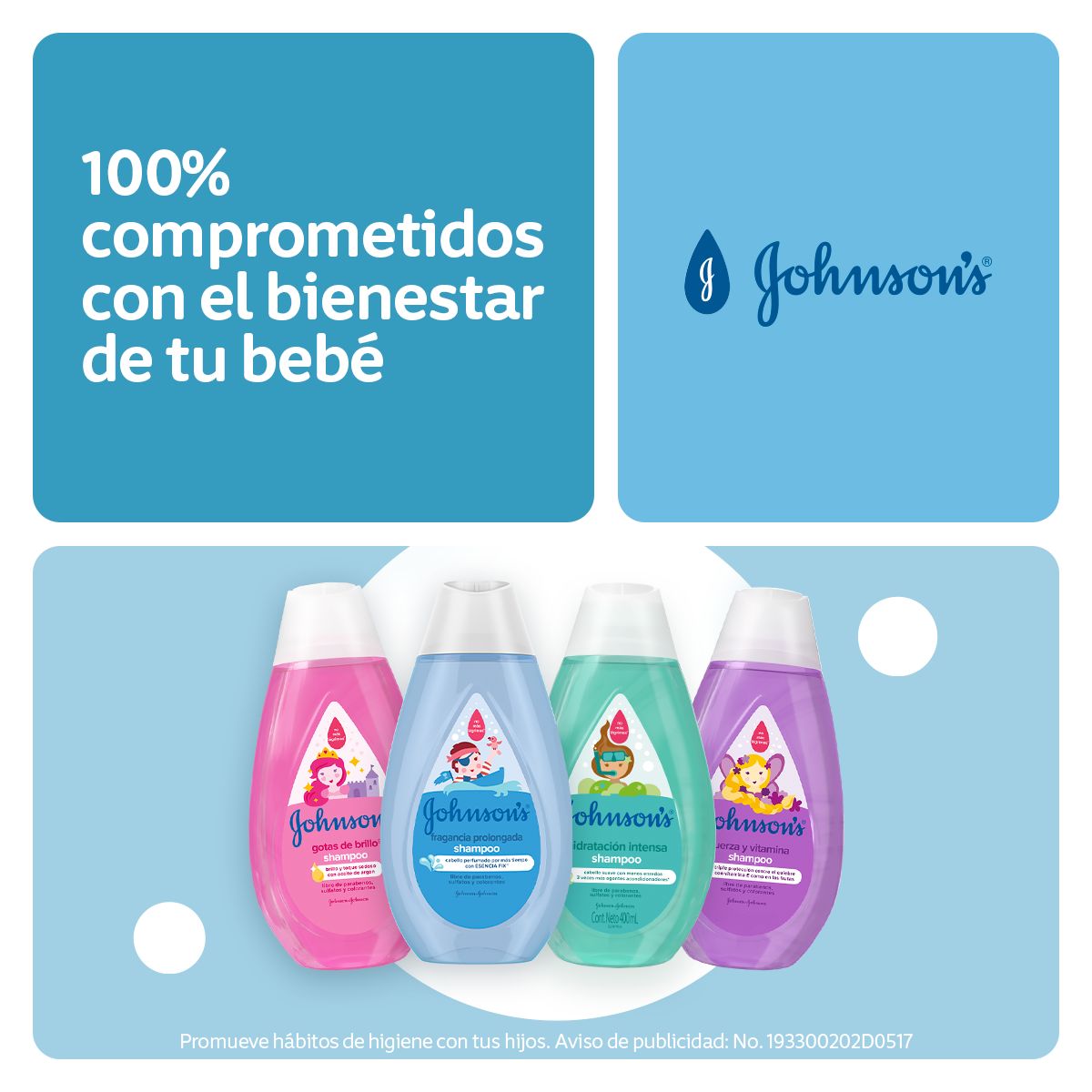 JOHNSON’S® baby shampoo fragancia prolongada