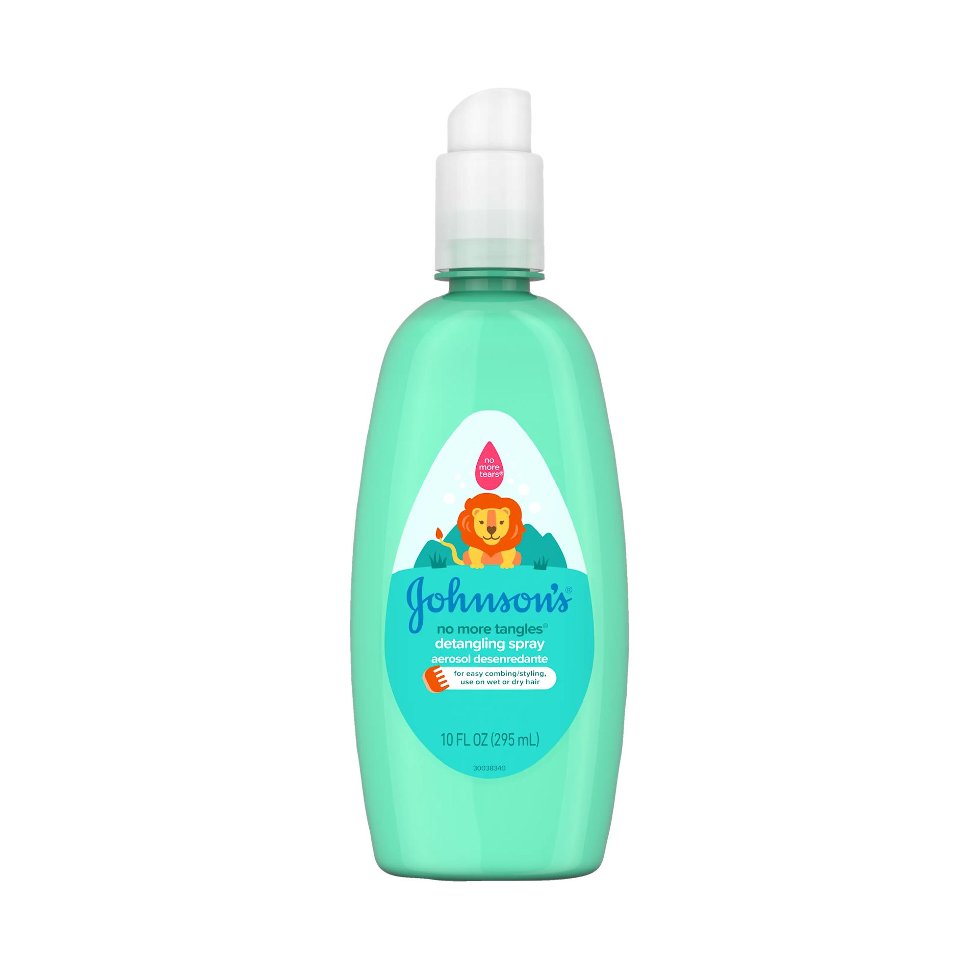 Front Pack shot of Johnson's® Baby No More Tangles® Detangling Spray 10oz 295ML