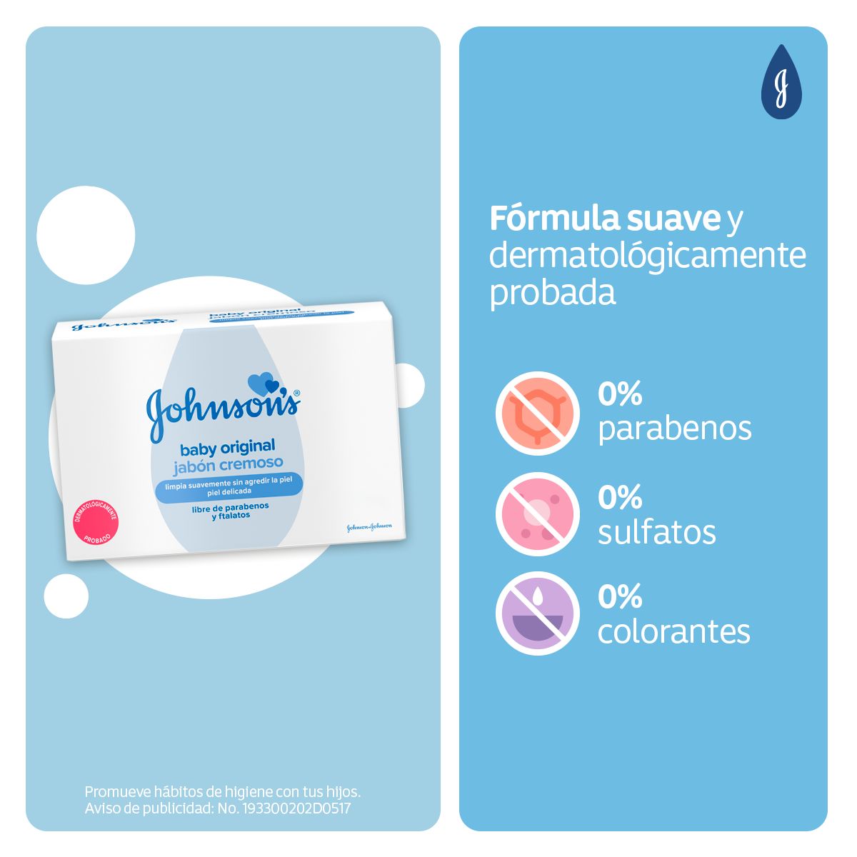 JOHNSON’S® baby jabón en barra original