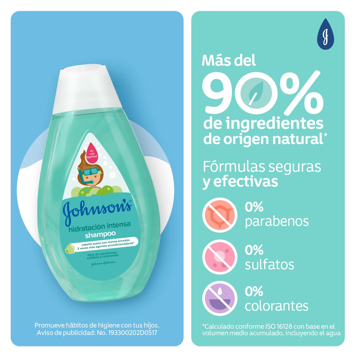JOHNSON'S® shampoo hidratación intensa