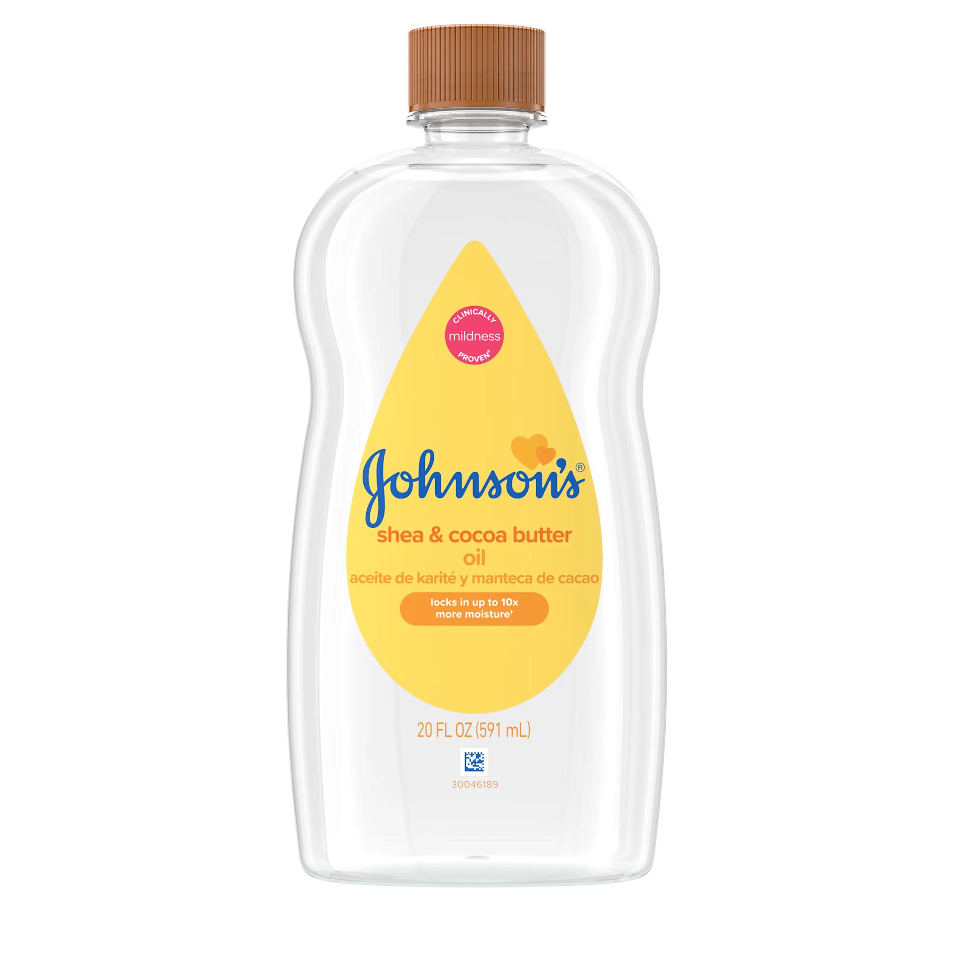 Front Pack shot of Johnson's® Baby Shea & Cocoa Butter Baby Oil 20oz 591ML