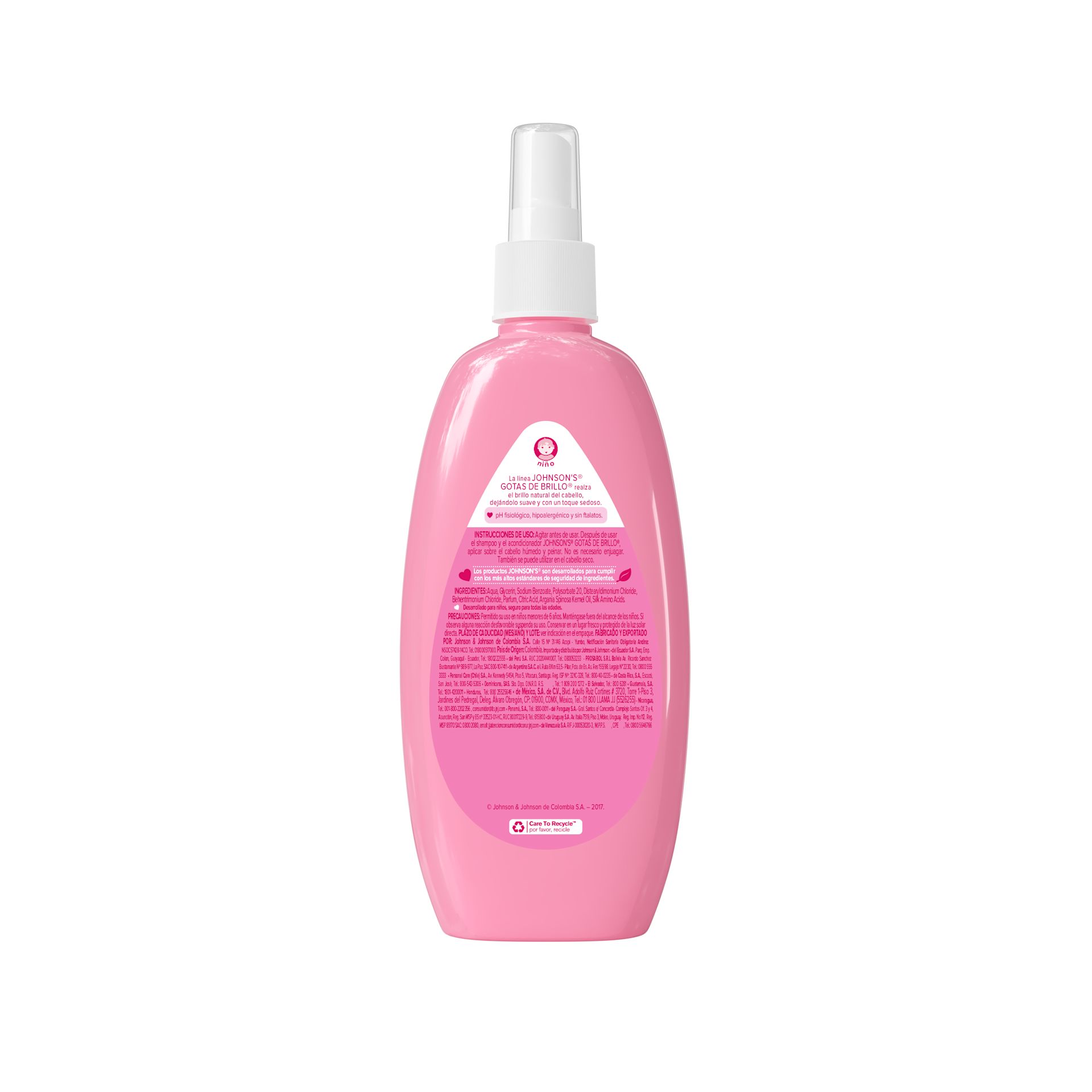 JOHNSON’S® spray para peinar gotas de brillo