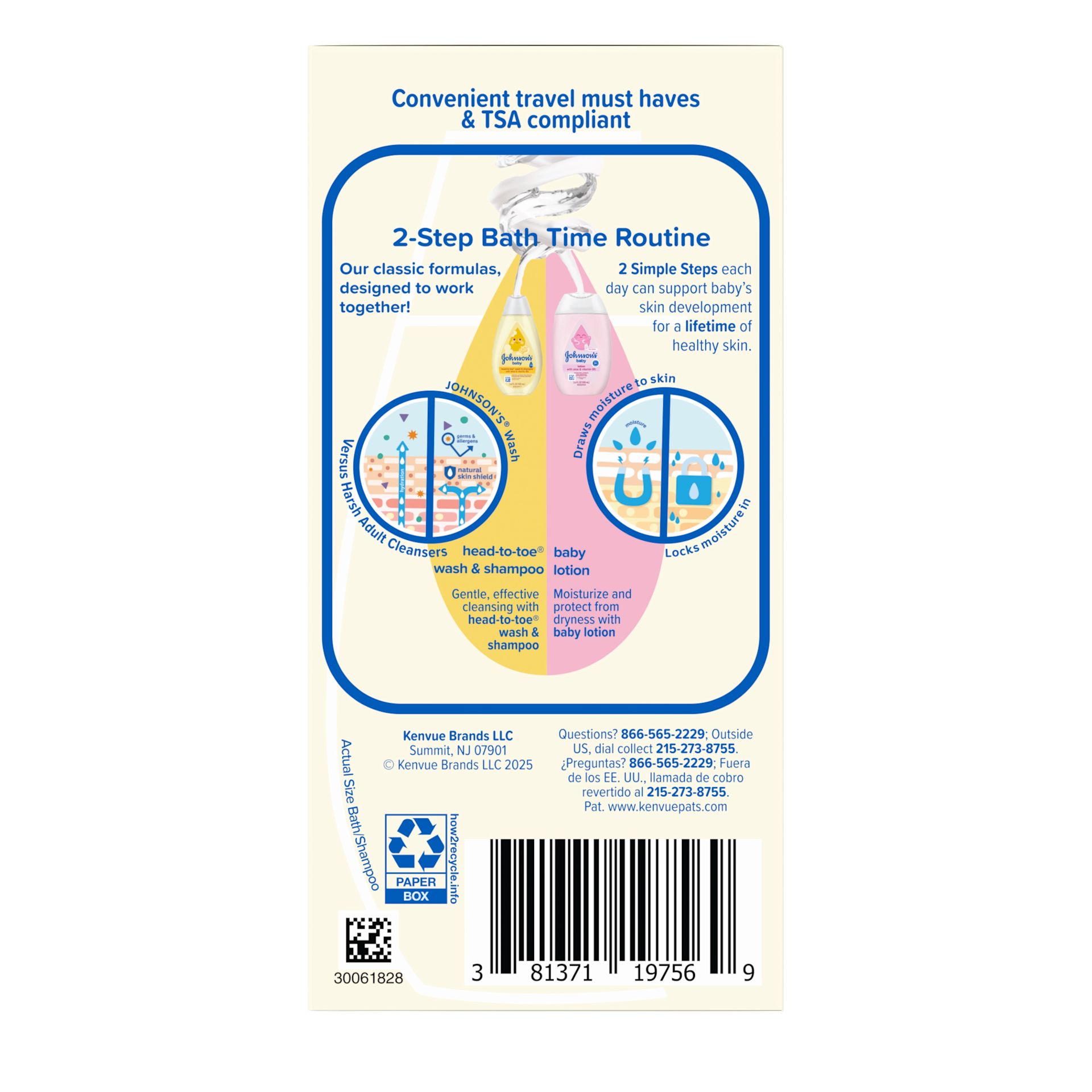 Side Pack shot of Johnson's® Baby Care Essentials Gift Set