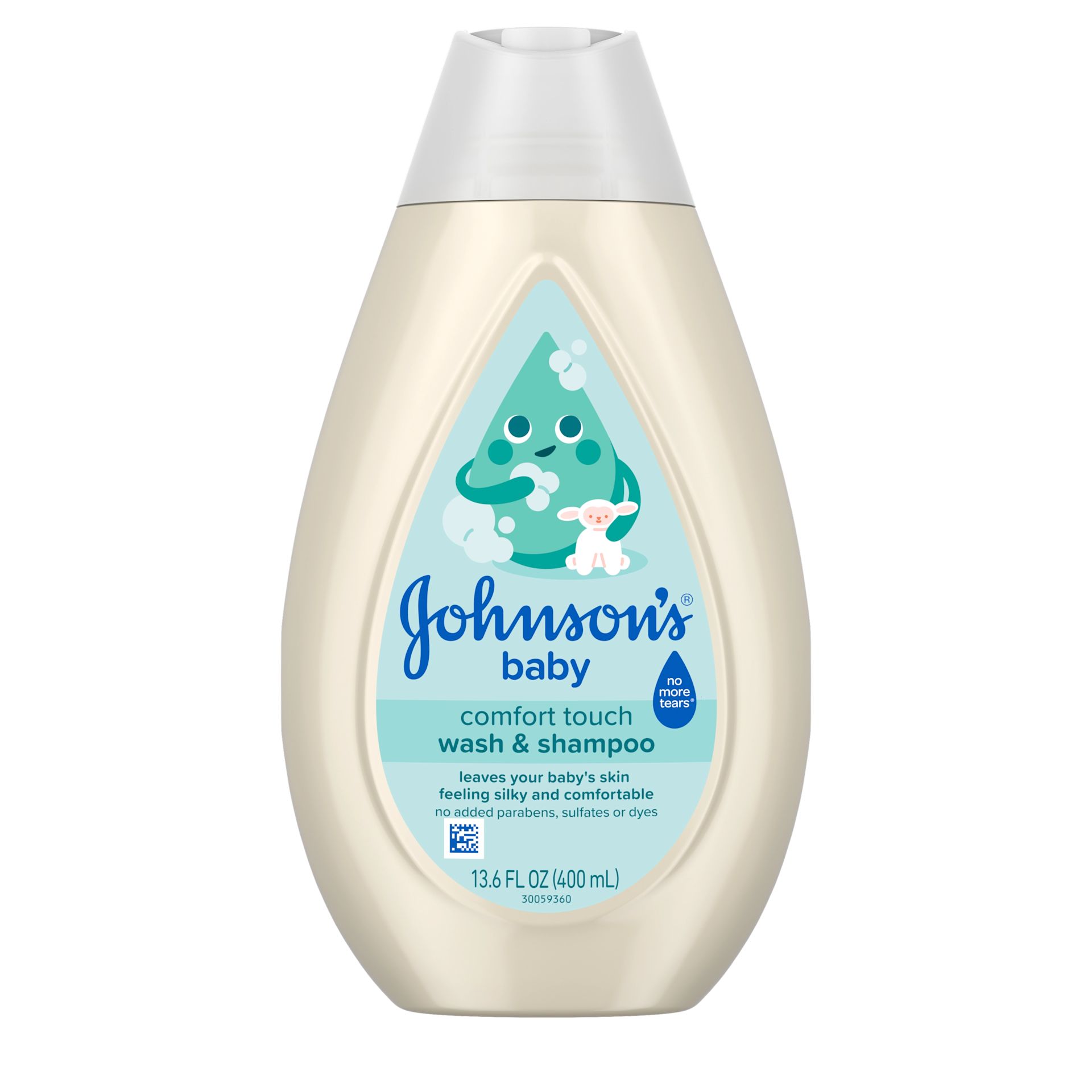 Front pack shot of Johnson's® Baby Comfort Touch Newborn Baby Face & Body Lotion 13.6oz