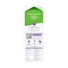 Container with text detailing it is a product formulated without parabens, phthalates, and dyes. It includes QR code, ingredient list, and phrases emphasizing "RELAXING NATURALCALM AROMAS" and "designed for delicate skin.”