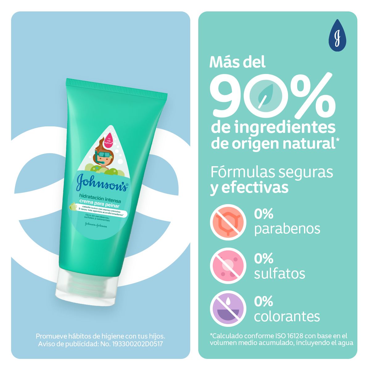 JOHNSON’S® crema para peinar hidratación intensa