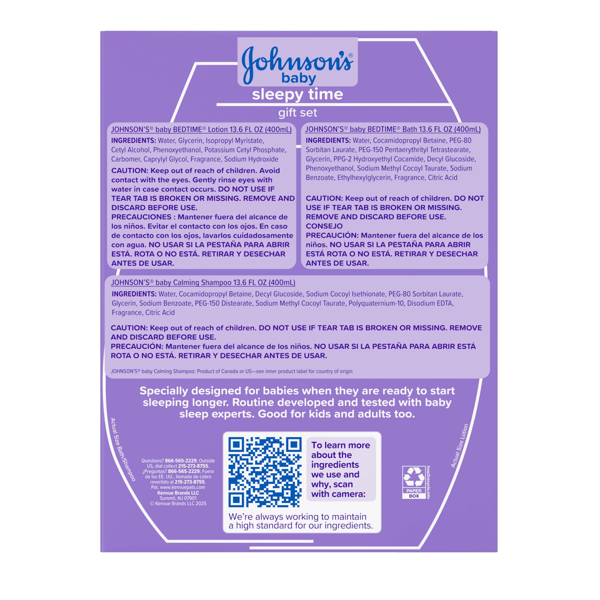 Back Pack shot of Johnson's® Baby Care Sleepy Time Baby Gift Set