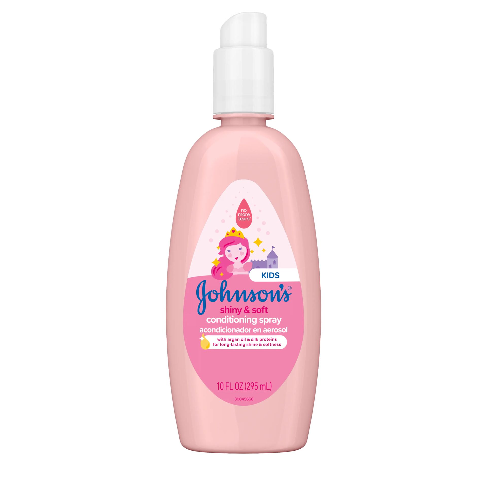 Front Pack shot of Johnson's® Baby Kids Shiny & Soft Conditioning Spray 10oz 295ML