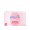 Johnson's baby bar soap, 3 oz (85g), mild and gentle for delicate baby skin, free from parabens, phthalates, and dyes.