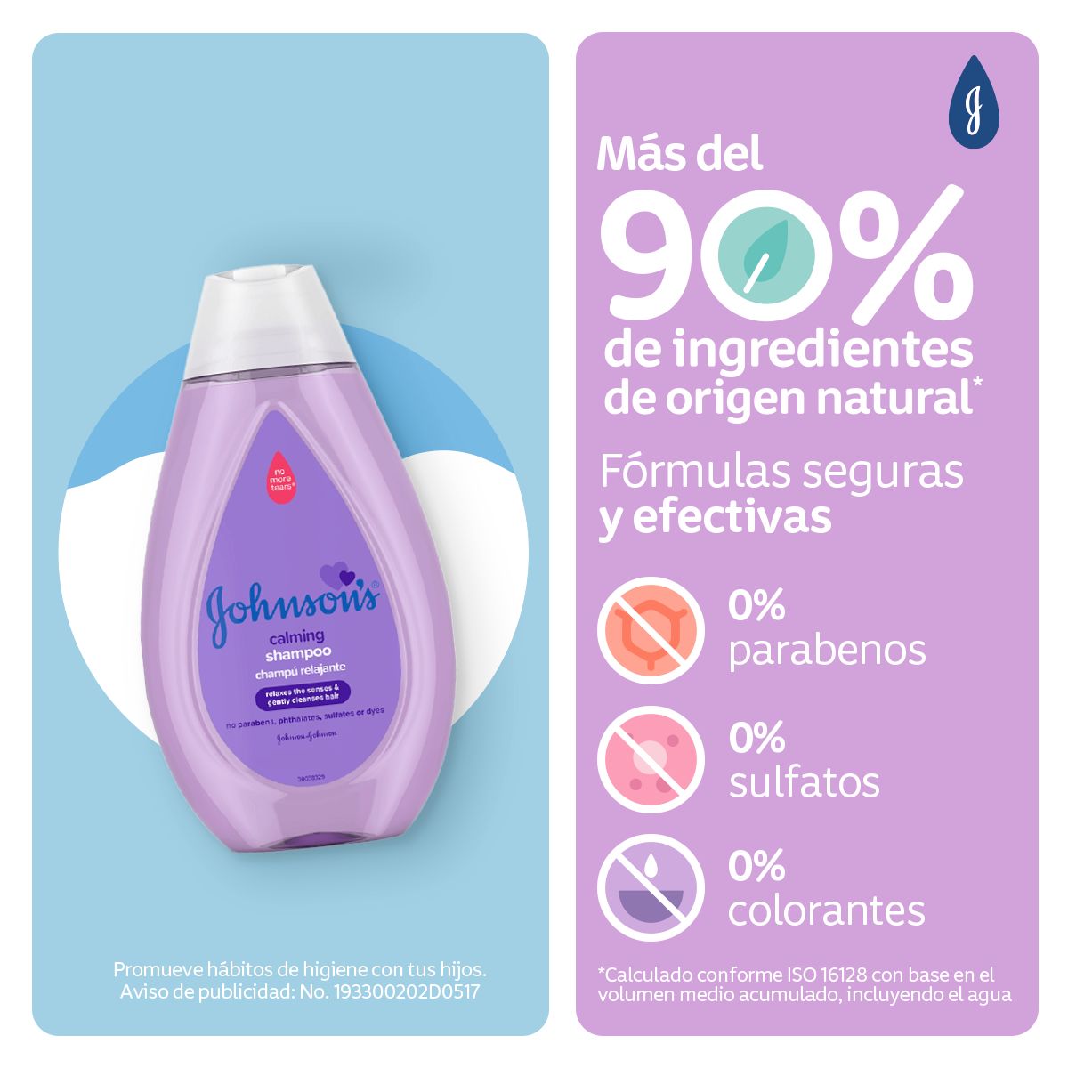 JOHNSON’S® shampoo para antes de dormir