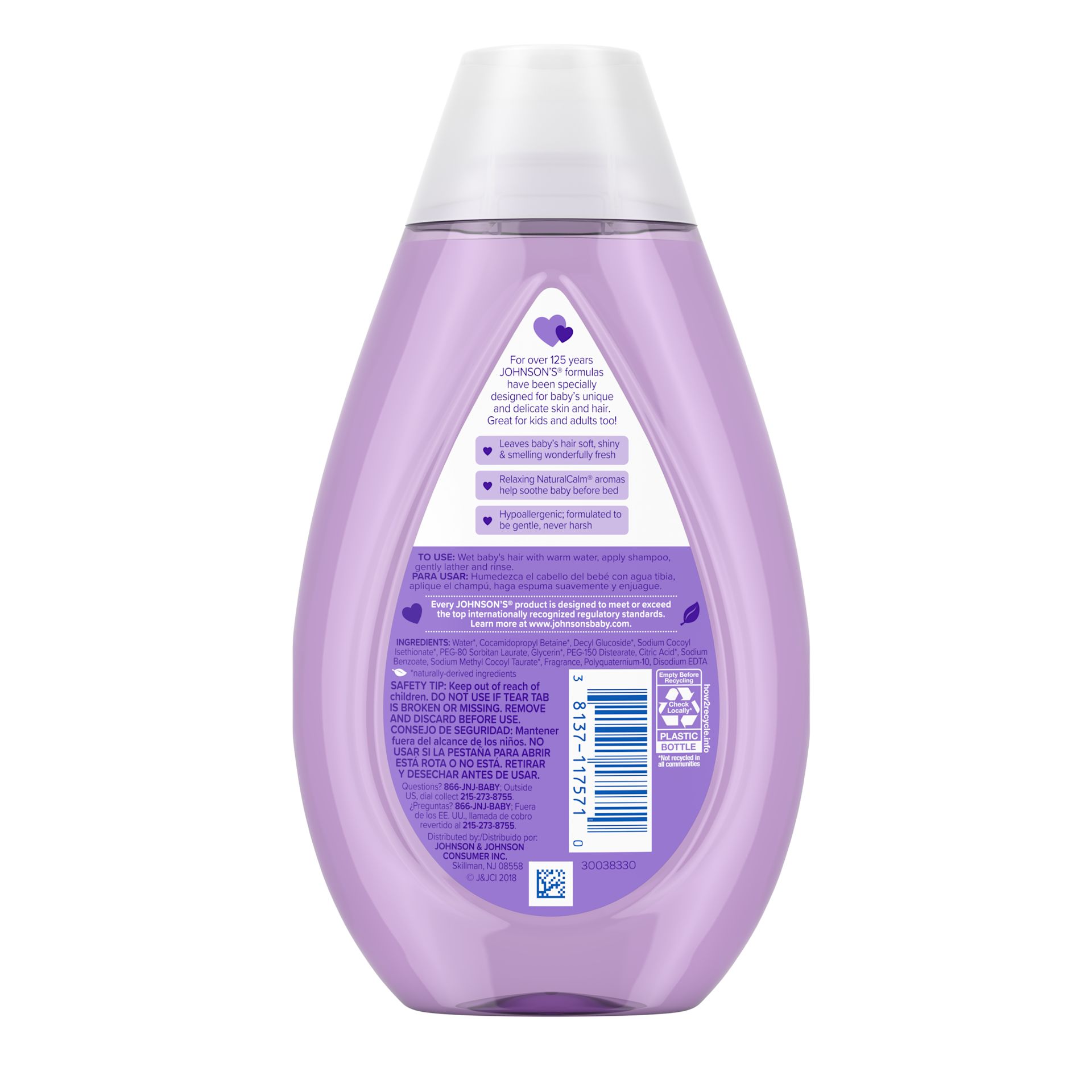 JOHNSON’S® shampoo para antes de dormir