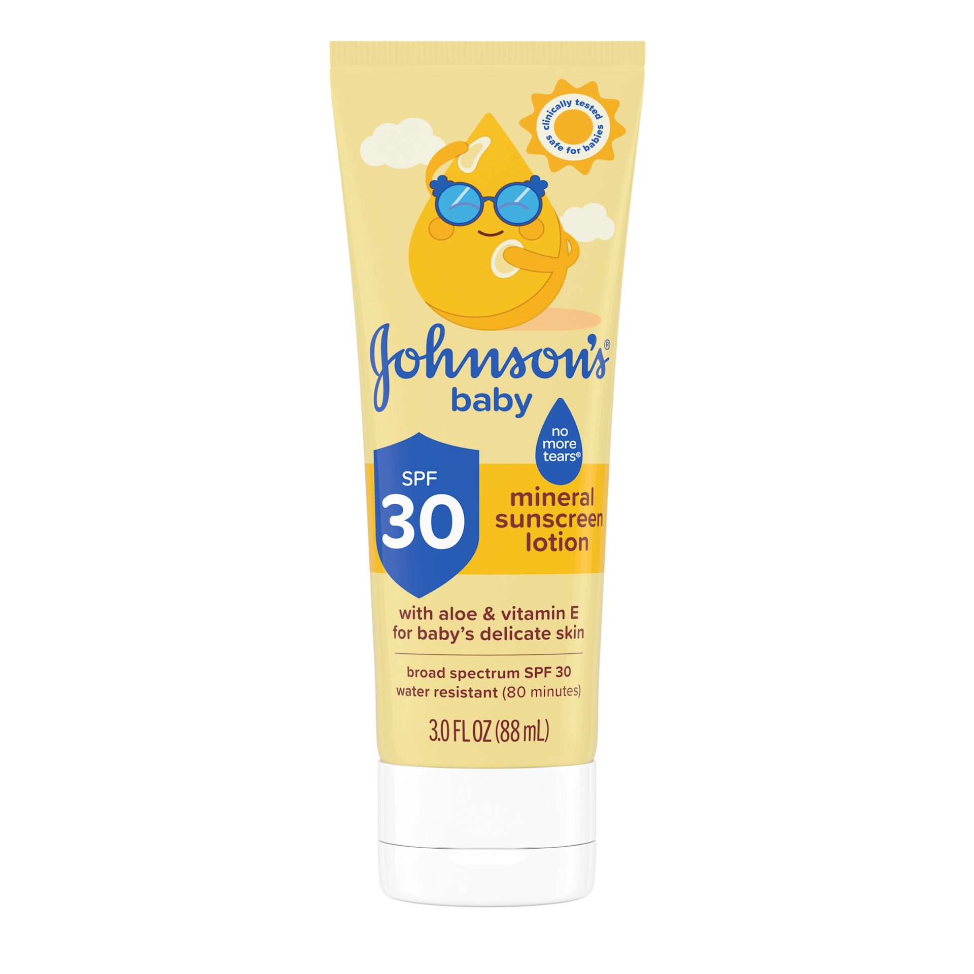 Front Pack Shot of Baby Mineral Sunscreen Lotion SPF 30 3oz