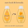 Before-and-after of Johnson's baby shampoo bottles, new packaging design and improved formula