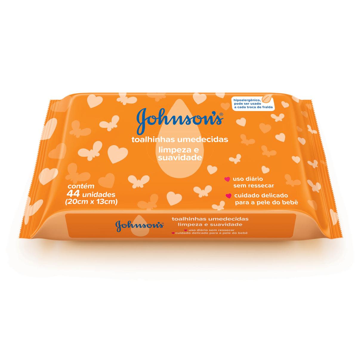 Johnson's® Toalhinhas Hipoalergênicas Limpeza e Suavidade