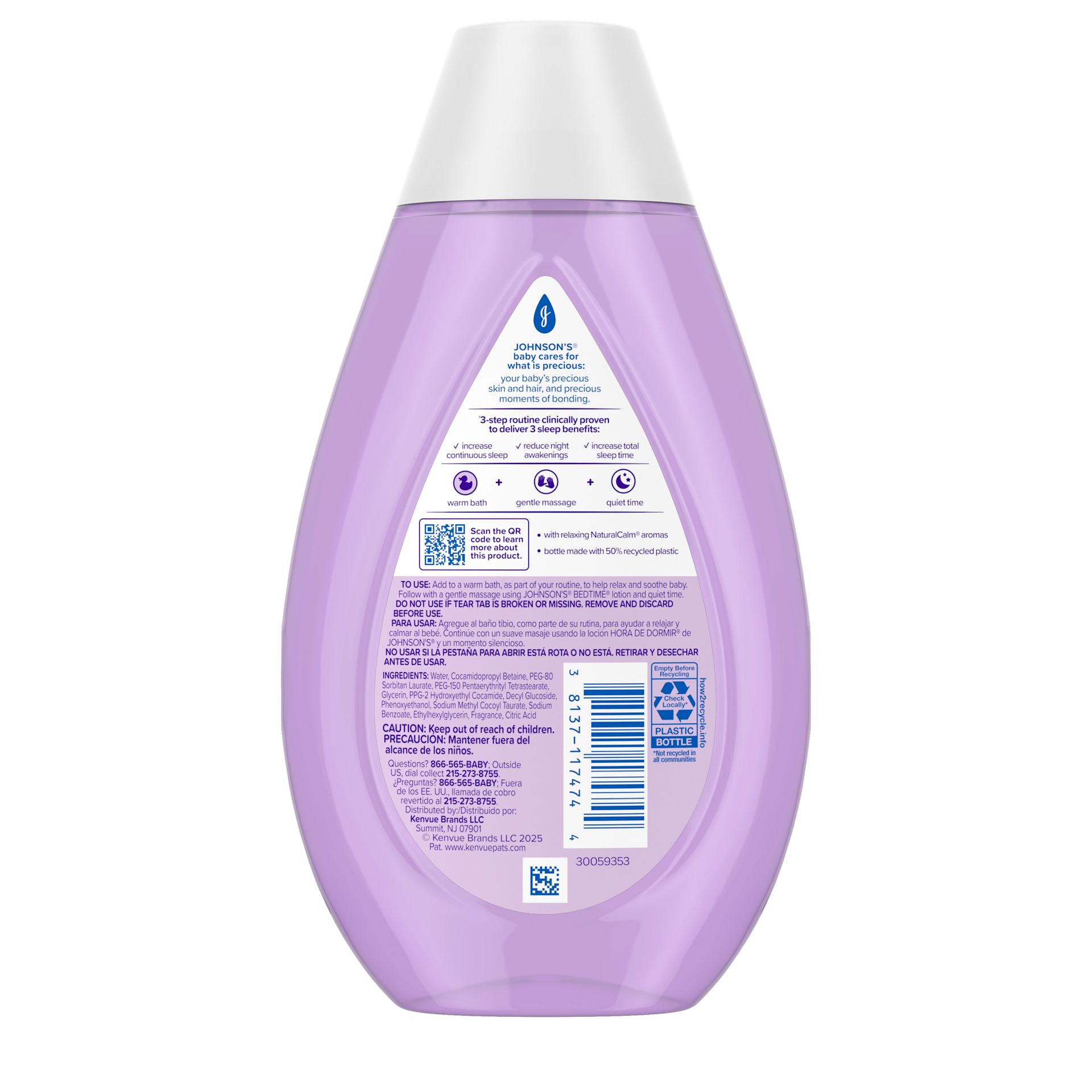 Back Pack shot of Johnson's® Bedtime® Baby Bath Wash 13.6FL OZ 400ML