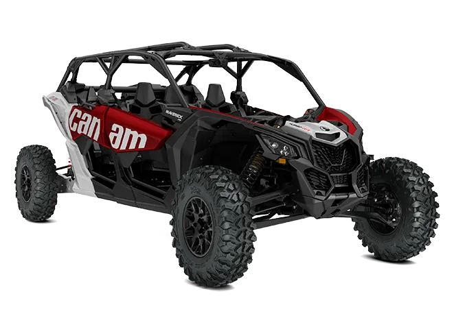 ORV-SSV-MY25-MaverickX3-MAX-RS-TurboRR-Fiery-Red-Hyper-Silver-SKU0007YSD00-Studio-34FR-NA