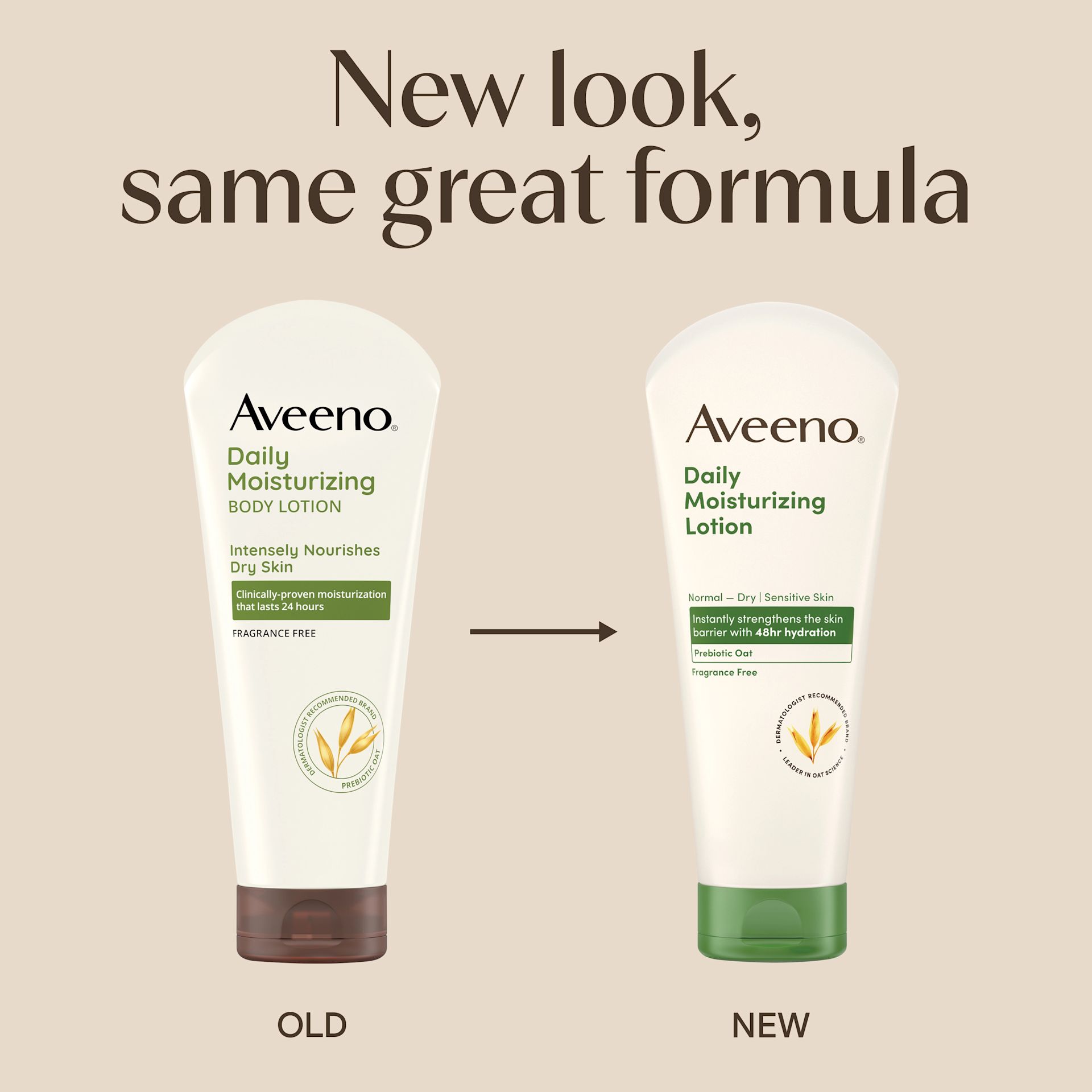 Aveeno® Daily Moisturizing Body Lotion with Soothing Oat - New Look, same great formula