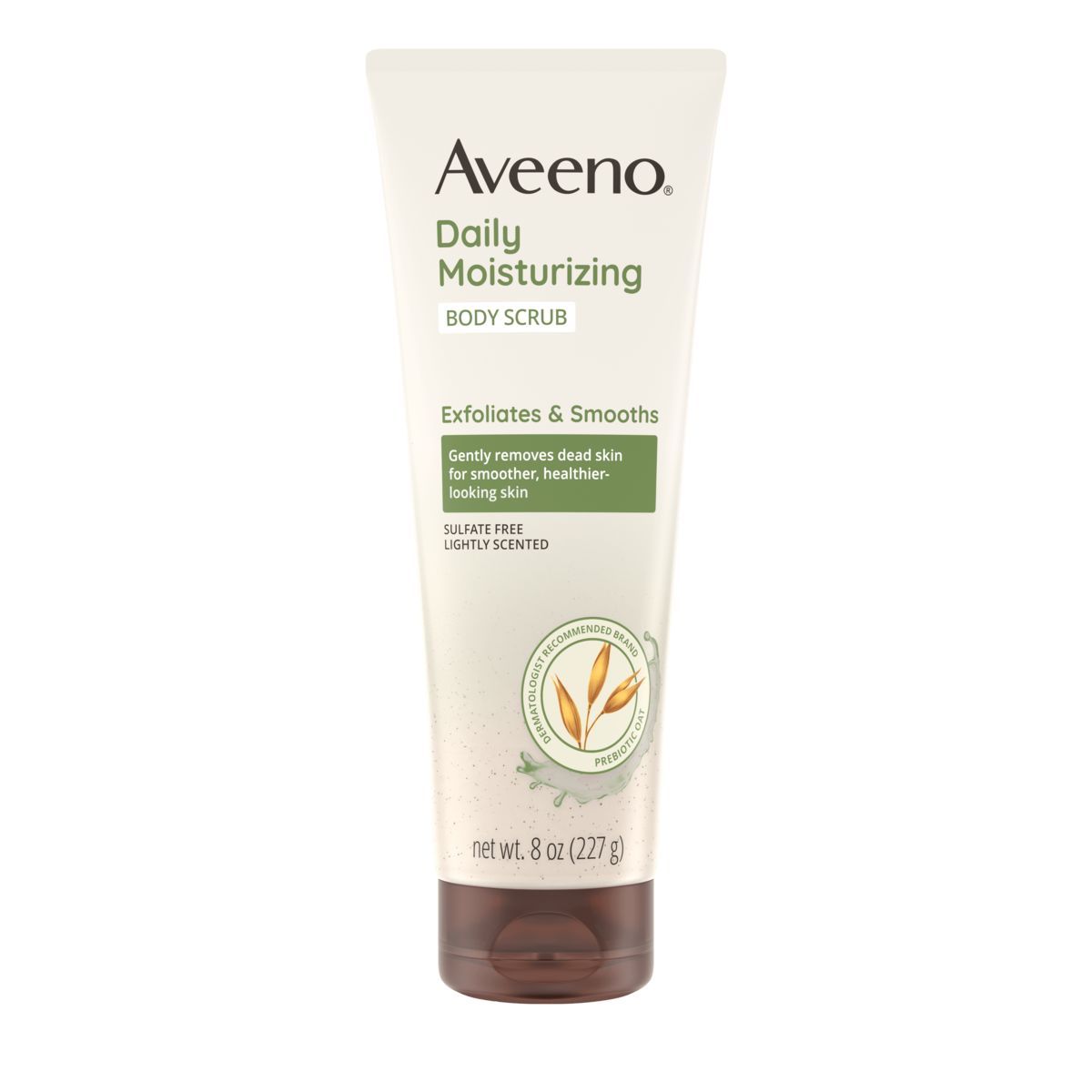 Front Shot of Aveeno® Daily Moisturizing Body Scrub, Exfoliates & Smooths 8oz Pack