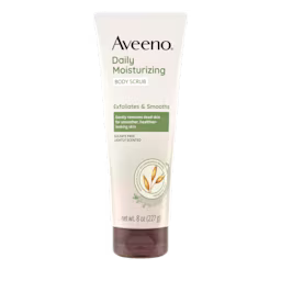 Front Shot of Aveeno® Daily Moisturizing Body Scrub, Exfoliates & Smooths 8oz Pack