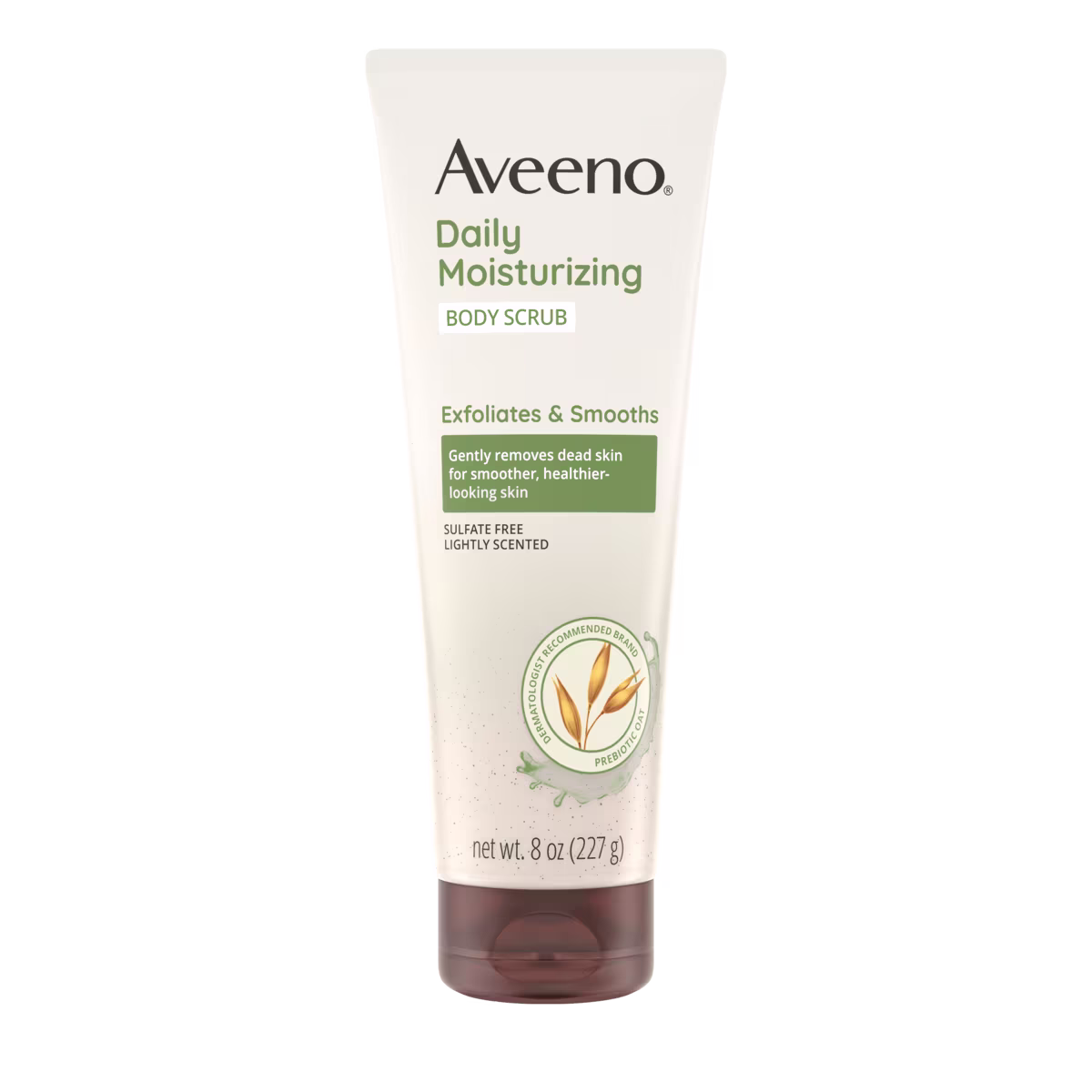 Front Shot of Aveeno® Daily Moisturizing Body Scrub, Exfoliates & Smooths 8oz Pack