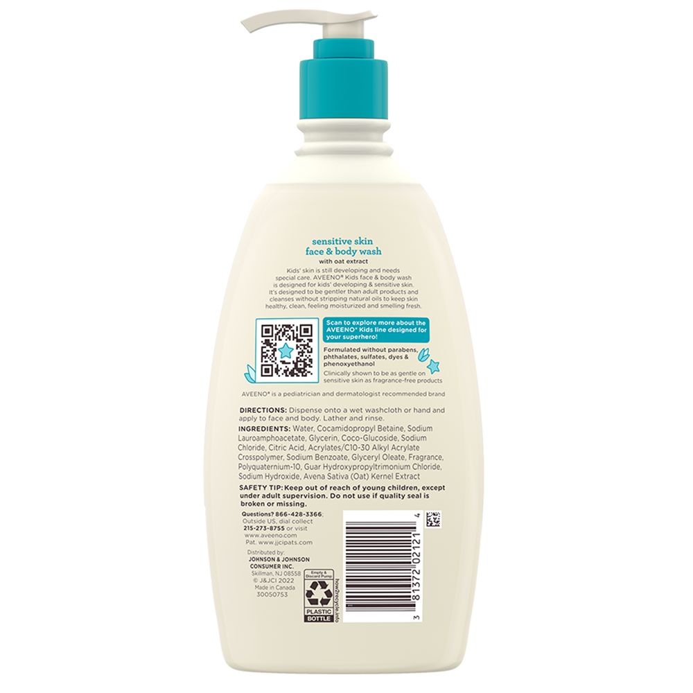 Kids Sensitive Skin Face & Body Wash - Image 2 - Aveeno - en-US