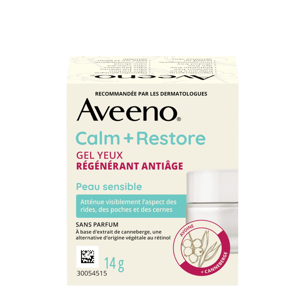 Panneau avant du gel Yeux régénérant antiâge Aveeno® Calm + Restore, 14 g