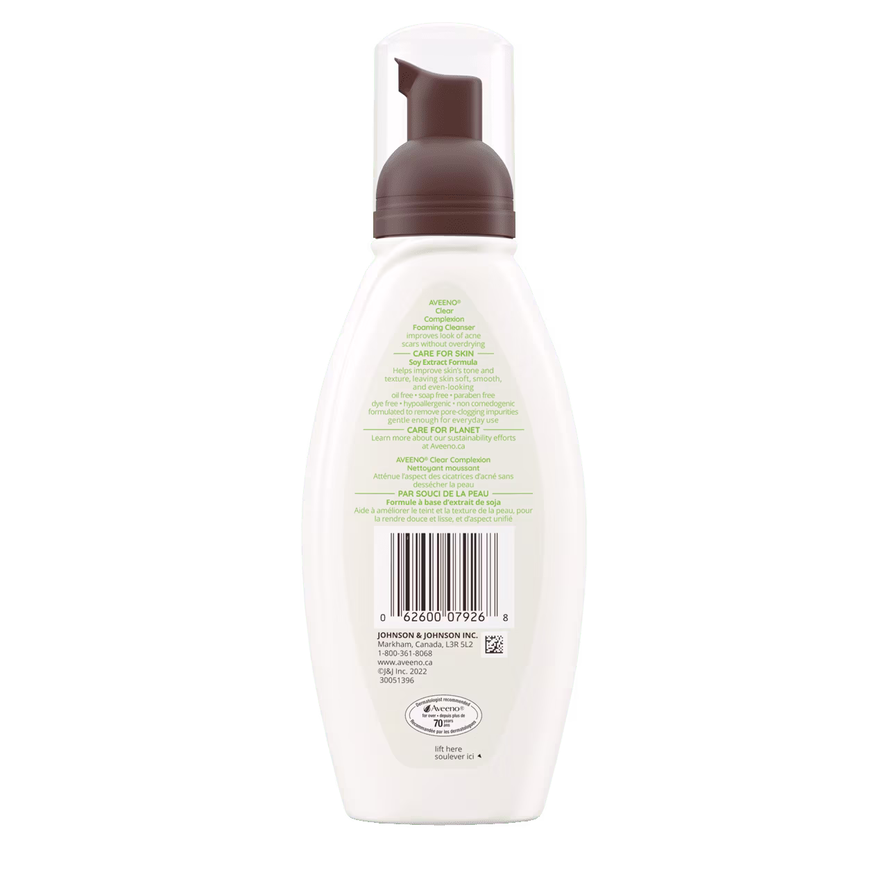 Back Shot of AVEENO® Clear Complexion Foaming Cleanser