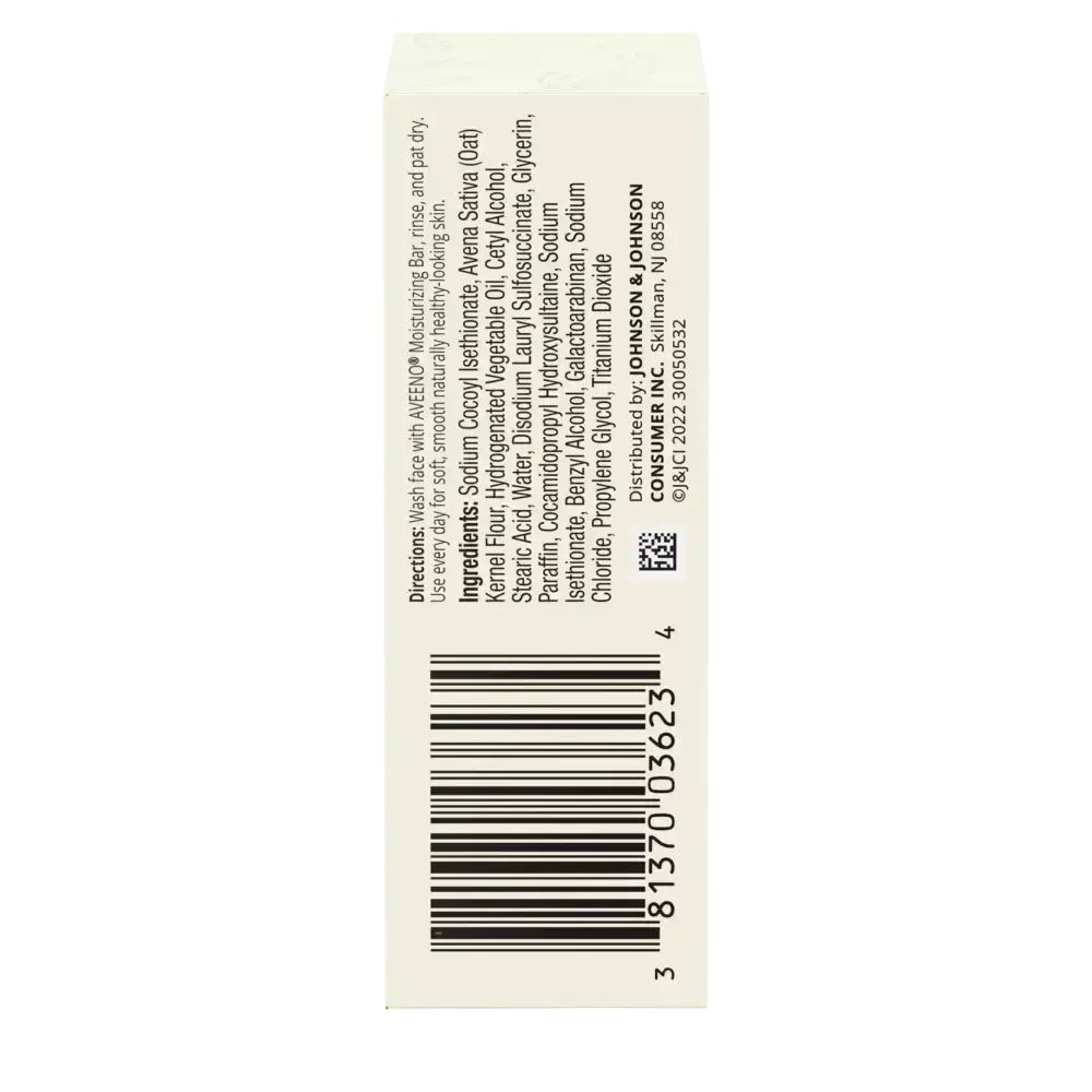 Aveeno Gentle Moisturizing Face Cleansing Bar, Dry Skin Back