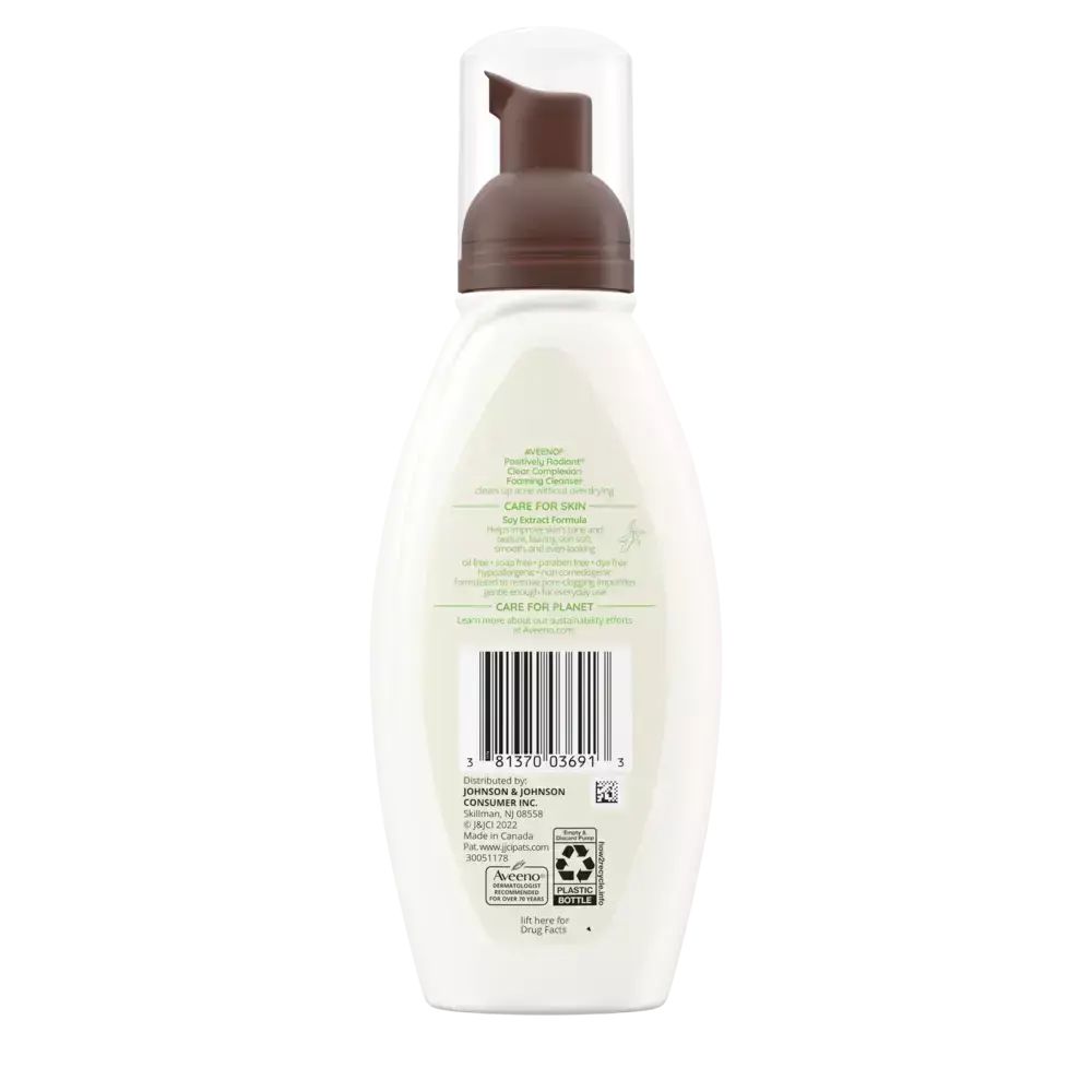 Aveeno Clear Complexion Foaming Facial Cleanser Oil-Free Back