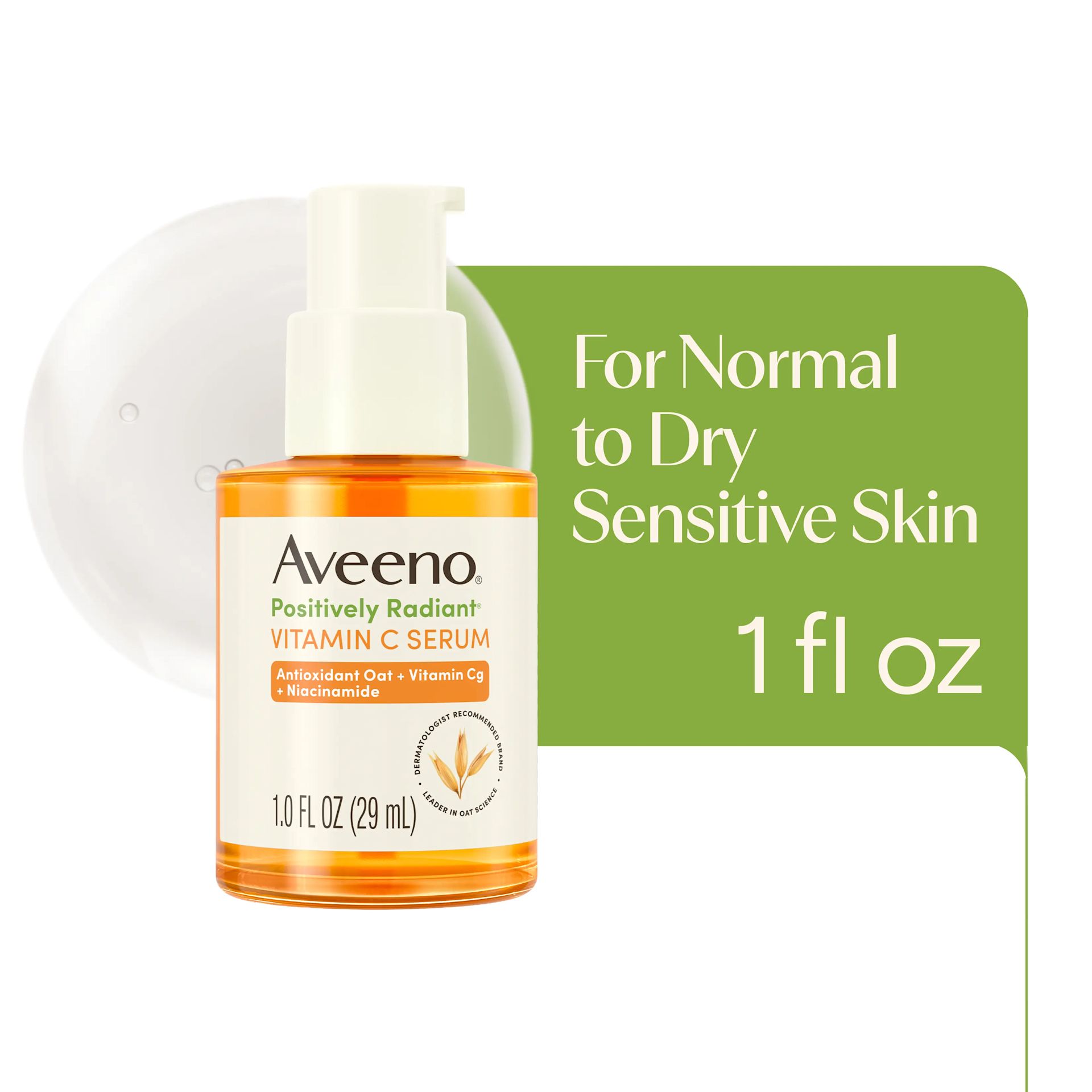 Aveeno® Positively Radiant® Vitamin C Serum for normal to dry, sensitive skin 1fl oz